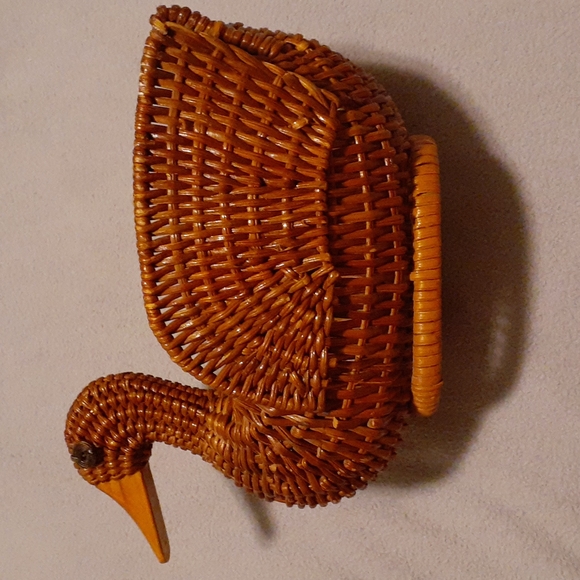 Unbranded Other - Vintage Wicker Turkey Thanksgiving Basket Wood Beak